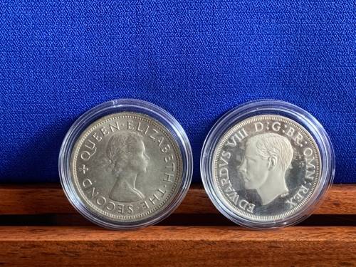 Complete Union Of South-Africa Crown Set of 1947-1964 + Rare 1937 King Edward Fantasy Silver Crown.