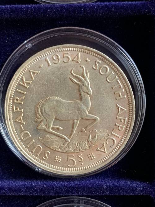 Complete Union Of South-Africa Crown Set of 1947-1964 + Rare 1937 King Edward Fantasy Silver Crown.