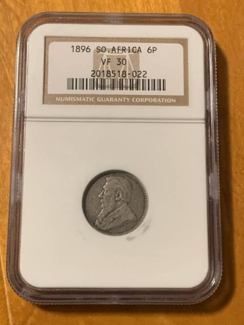 ZAR 1896 6Pence