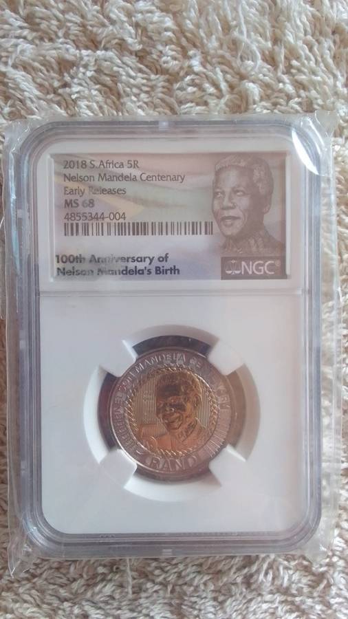MS68 NGC GRADING - 2018 Mandela centenary R5 coin (VERY SCARCE)