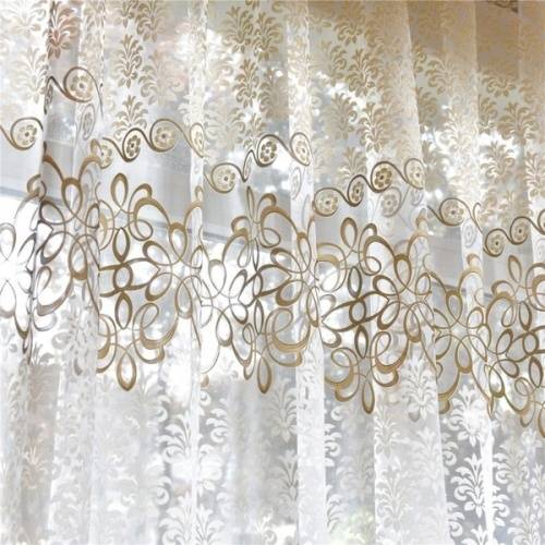 EYELET Curtains Luxury Embroidered White Sheer Curtain Voile SIZE 2MX2.7M STUNNING** BARGAIN***