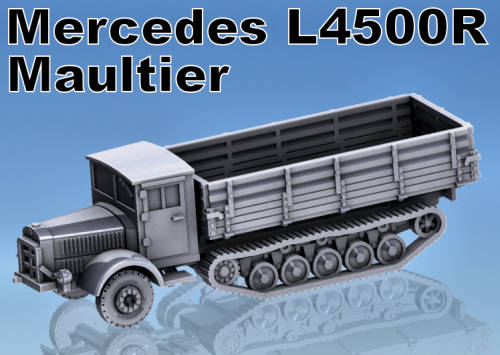 1:100 Scale - Mercedes L4500 R Maultier - Late - High Sides