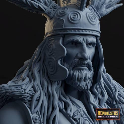 1:12 Scale - Gallic Chief Shoulder Bust Including Plinth