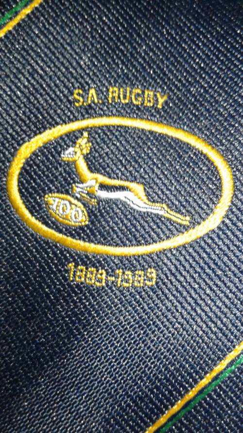 Rugby Tie - Springbok - SA Rugby 1889 - 1989