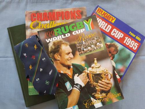 1995 Rugby World Cup - Rugby Books + Rugby Tie ( Selling as Lot )