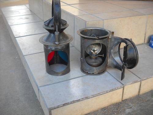 Old Antique Railway Signal Lamp