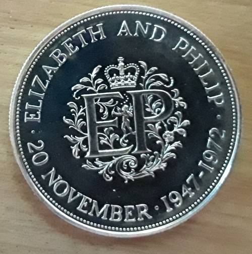 BRITISH 1972 PROOF STG. SILVER CROWN IN ROYAL MINT PRESENTATION BOX.