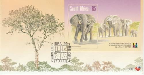 1999 FDC 6.97 ELEPHANTS