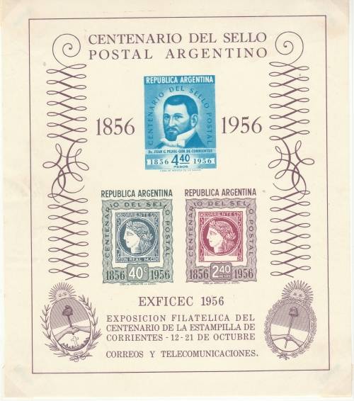 ARGENTINA 1956 CENTENARY OF THE ARGENTINE POSTAGE STAMPS