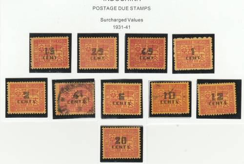 INDO CHINA 1931-41 POSTAGE DUE