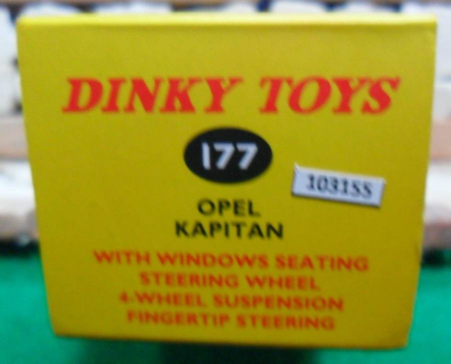 RARE STUNNING ATLAS DINKY NO 177  OPEL KAPITAN  ( YELLOW  VERSION ) MINT WITH THE ORIGINAL SA BOX.