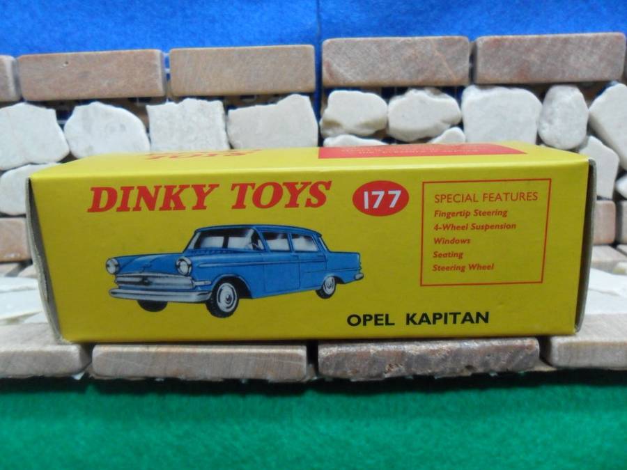 RARE STUNNING ATLAS DINKY NO 177  OPEL KAPITAN  ( YELLOW  VERSION ) MINT WITH THE ORIGINAL SA BOX.