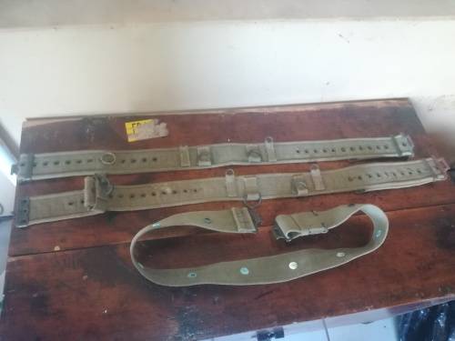 3x Old Army Web Belts Lot