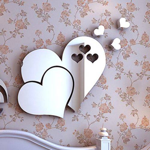 Mirror Wall Stickers Love Heart