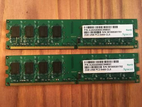 Apacer 2GB DDR2 PC2-6400 RAM (AU02GE800C5NBGC)