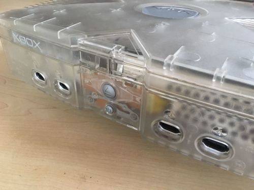 Crystal Xbox Console + 1 Controller & 2 Grand Theft Auto Games. (Collectors) (Retro)