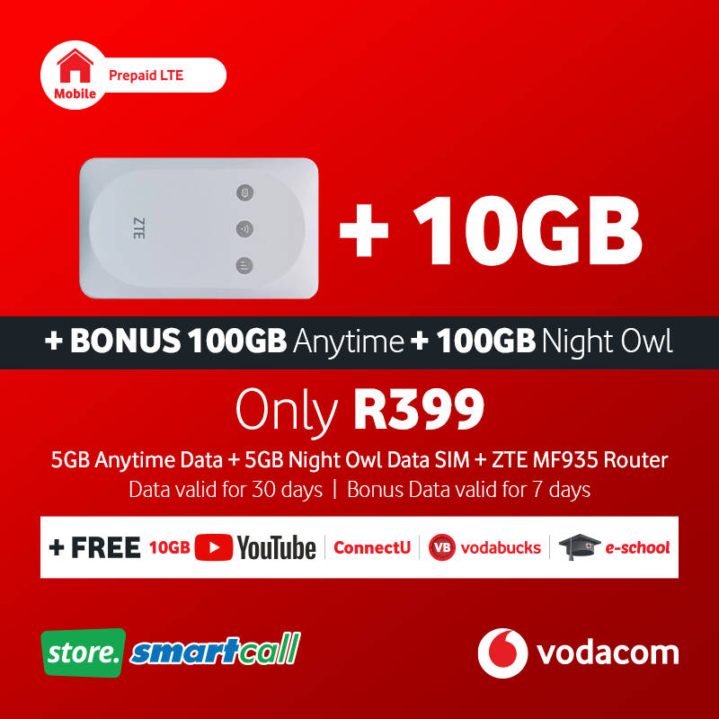 ZTE MF935 Router + 210GB Vodacom LTE Data