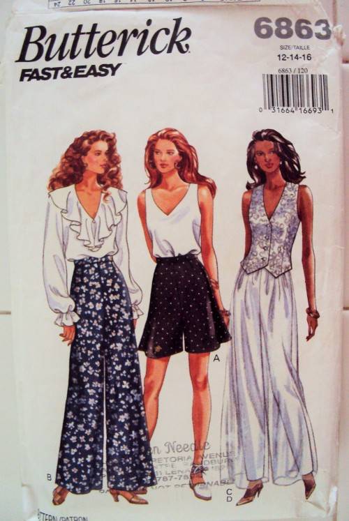 Vintage 1993 ladies summer colottes & shorts Size 12-16 - Fast & Easy - partly cut pattern