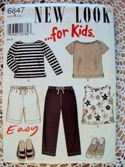 NEW LOOK for kids 6847 Summer tops, pants, shorts, Ages 4-9 years **UNCUT