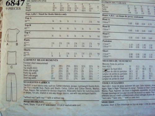 NEW LOOK for kids 6847 Summer tops, pants, shorts, Ages 4-9 years **UNCUT