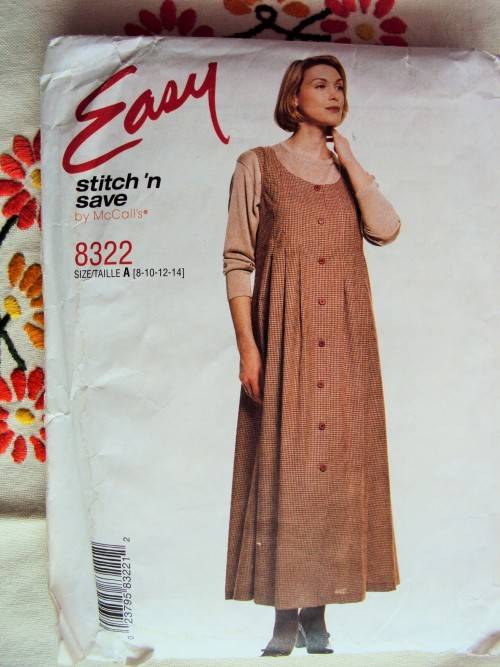 VINTAGE EASY Stitch n Save McCalls 8322 Suitable for maternity in cool cotton fabric Size8-14  UNCUT