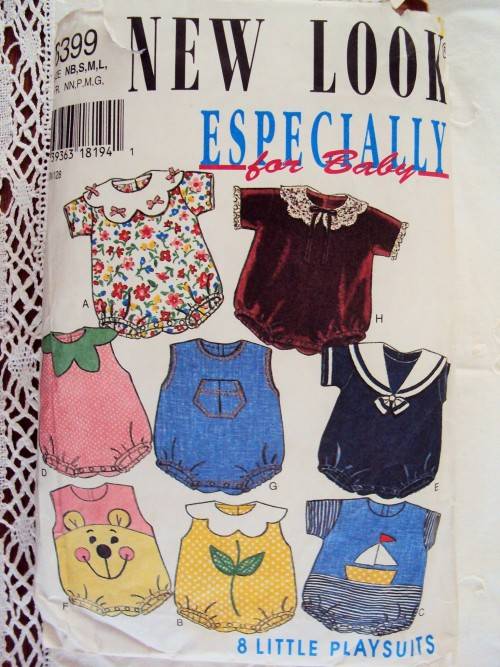 NEW LOOK 6399 Especially for Baby 8 Little Playsuits Size NB, S, M, L - Complete & checked 30 pcs