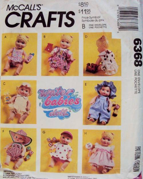 McCall's 6368 Crafts Pretty entire summer wardrobe for water babies doll 3 Sizes  ***Complete