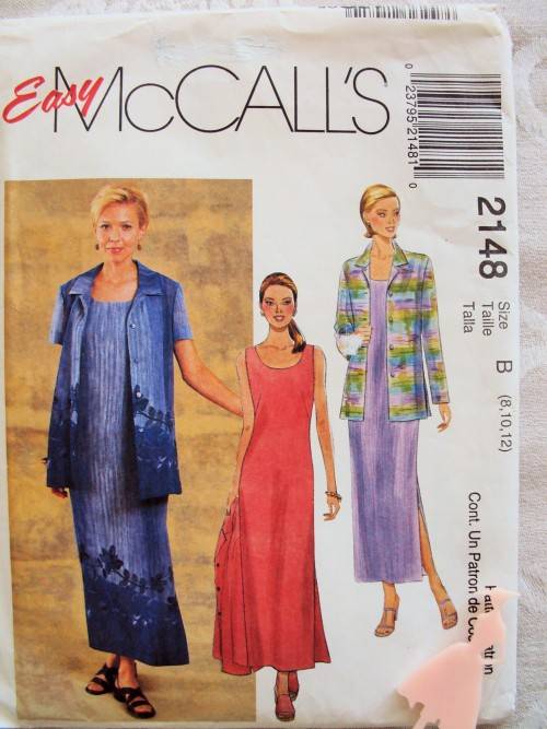 Easy McCall's 2148 Dress & Unlined jacket Size 8,10,12   ***UNCUT, factory folded