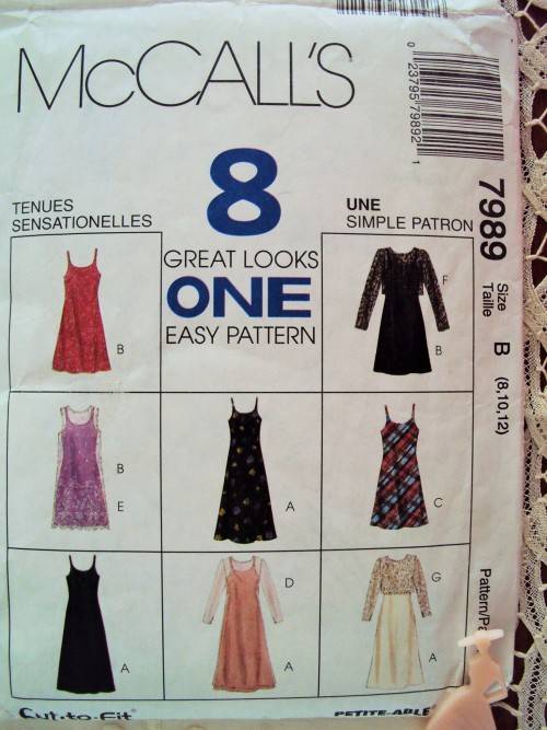 90's Vintage McCall's 7989 Dresses 8 Great Looks Size 8,10,12 **Complete & checked
