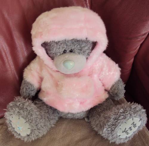 Large Me to You teddy bear in her pink hoody label intact About 41cm Clean, pre-loved