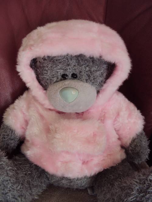 Large Me to You teddy bear in her pink hoody label intact About 41cm Clean, pre-loved