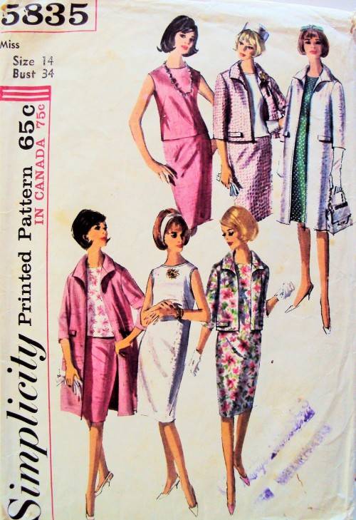 Vintage 60's Dress/blouse, skirt & coat Simplicity 5835 Size 14 (34" bust ) **COMPLETE/chkd