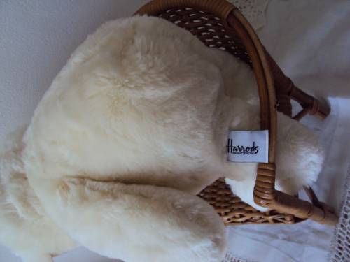 My First Harrod's Teddy with chest button 100% cuddle soft 36cm tall  preloved **good clean cond