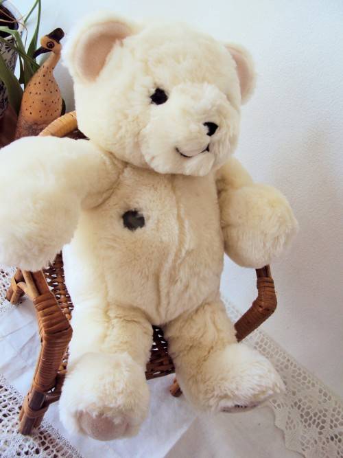 My First Harrod's Teddy with chest button 100% cuddle soft 36cm tall  preloved **good clean cond
