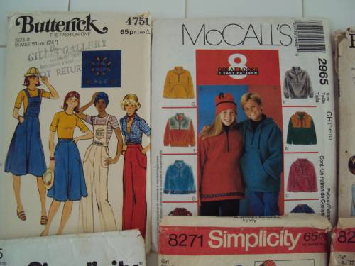 JOB LOT "GG" Girls Ages 7-12yrs 9 x sewing patterns (cut, not checked)
