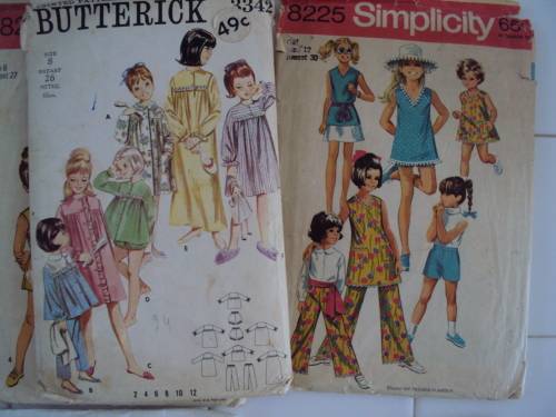 JOB LOT "GG" Girls Ages 7-12yrs 9 x sewing patterns (cut, not checked)