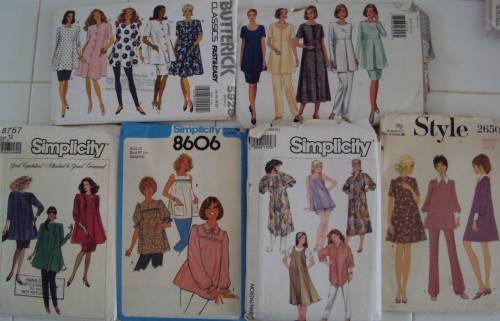 JOB LOT "HH" Elegant Maternity dresses tops, slacks 6 x sewing patterns (cut, not checked)