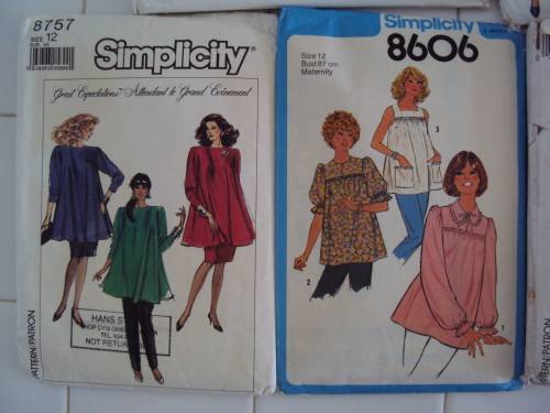 JOB LOT "HH" Elegant Maternity dresses tops, slacks 6 x sewing patterns (cut, not checked)