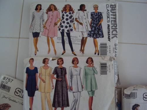 JOB LOT "HH" Elegant Maternity dresses tops, slacks 6 x sewing patterns (cut, not checked)