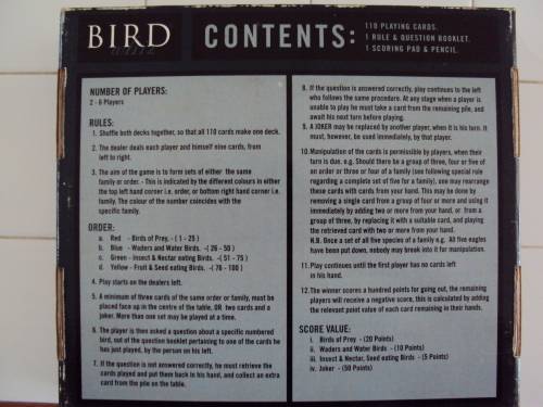 BIRD WHIZ by Sasol Educational card game for the whole family 2-6 players