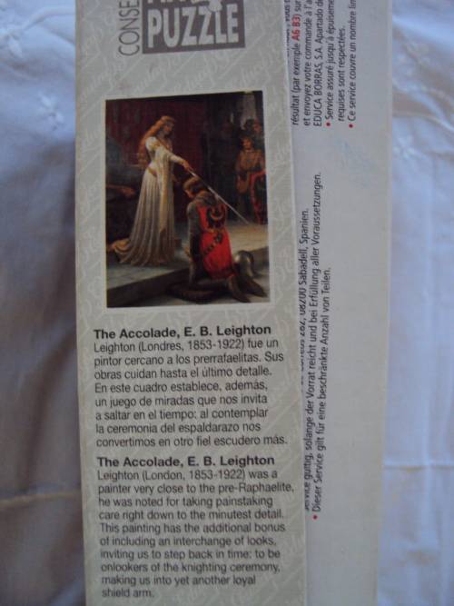 THE ACCOLADE by E.B.Leighton 2,000 pce puzzle Educa Borras Spain (opened, not checked, ex pensioner)