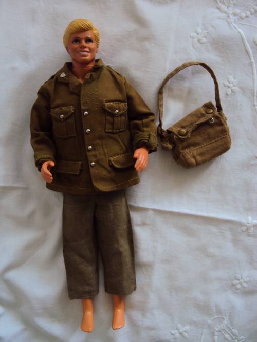 Vintage Mattel Ken or Alan Barbies boyfriend wearing original Action Man label army clothes