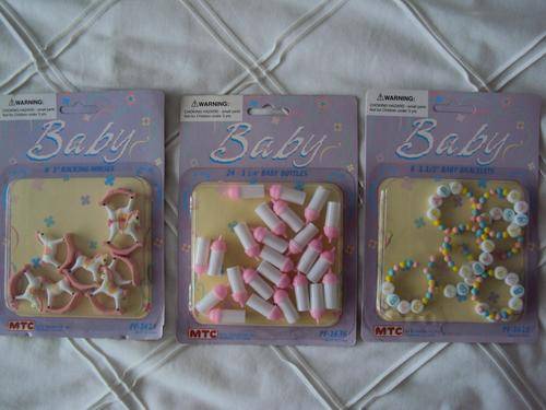 3 Packs of Baby Celebration gifts, rocking horse, baby bangle and baby bottle