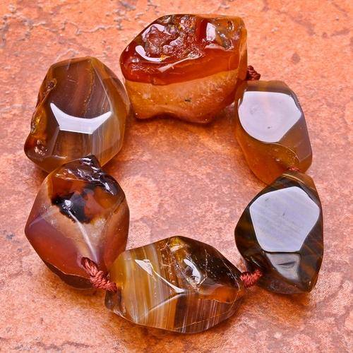 MARYKAY - CHUNCKY NATURAL AGATE NUGGET GEMSTONE BEADS - IDEAL FOR CRAFTS/BEADING