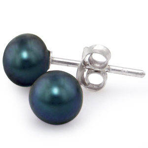 MARYKAY - PEARLS & PEARLS - 10mm PEACOCK CULTURED FRESHWATER PEARL STUD EARRINGS