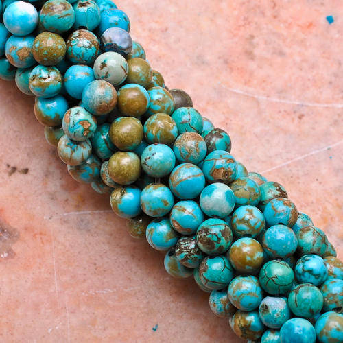 MARYKAY  - NATURAL BLUE TURQUOISE GEMSTONE BEADS - IDEAL FOR CRAFTS/BEADING 4R
