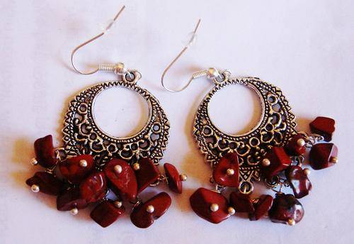 MARYKAY - NATURAL RED JASPER GEMSTONE CHANDELIER EARRINGS
