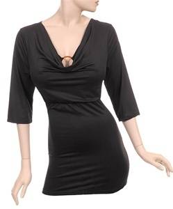 MARYKAY - LOVELY BLACK LAYERED LOOK COWL NECK LINE TOP SIZE 1x