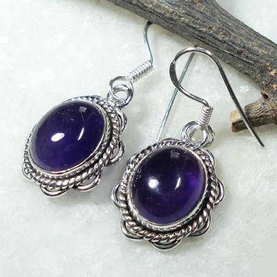 MARYKAY - GORGEOUS STERLING SILVER EARRINGS GENUINE AMETHYST FEBRUARY/AQUARIUS BIRTHSTONE