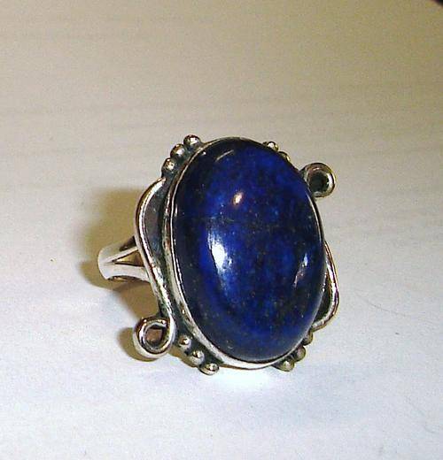 MARYKAY - NATURAL LAPIS LAZULI .925 STERLING SILVER COCKTAIL RING 6/M